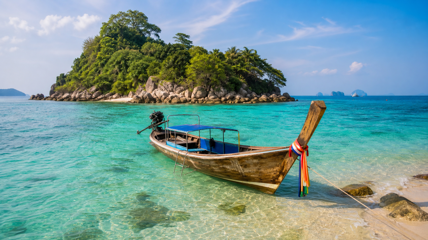 Responsible snorkeling near a quiet island close to Phuket